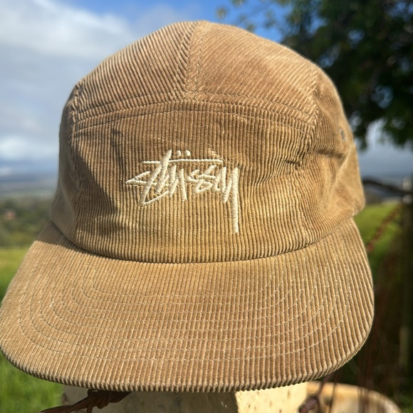 Vintage Stussy Y2K Tan Skate Corduroy 5 Panel Cap one Size - Picture 10 of 12